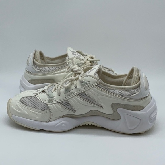 ADIDAS WOMENS WMNS FYW S-97 'TRIPLE WHITE' FOOTWEAR WHITE/OFF WHITE/ORACLE TINT - Picture 3 of 8